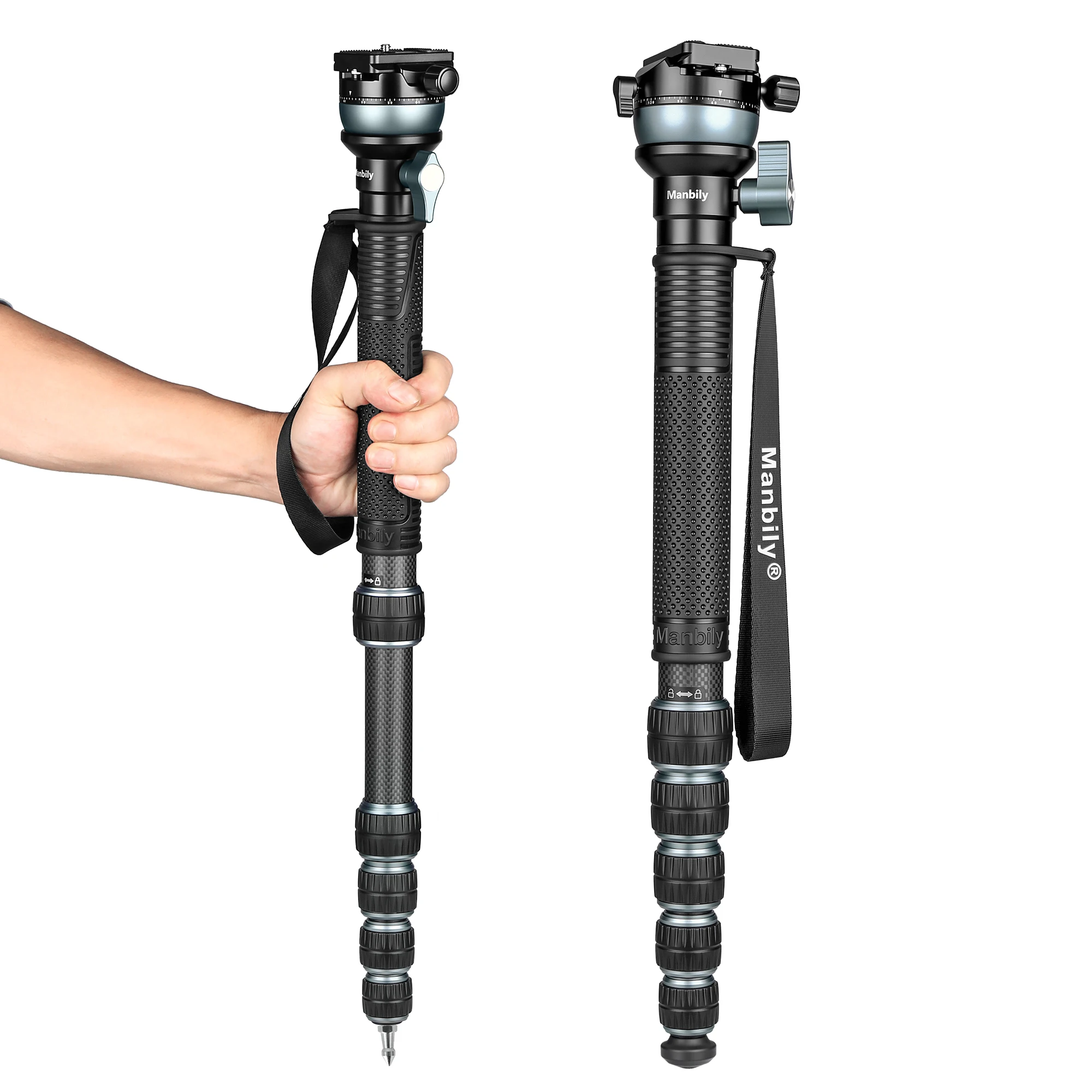 

Manbily C-666Pro Professional Photography Carbon Fiber Monopod with Hemispherical Bowl Mount 32mm Tube Outdoor Portable Monopod