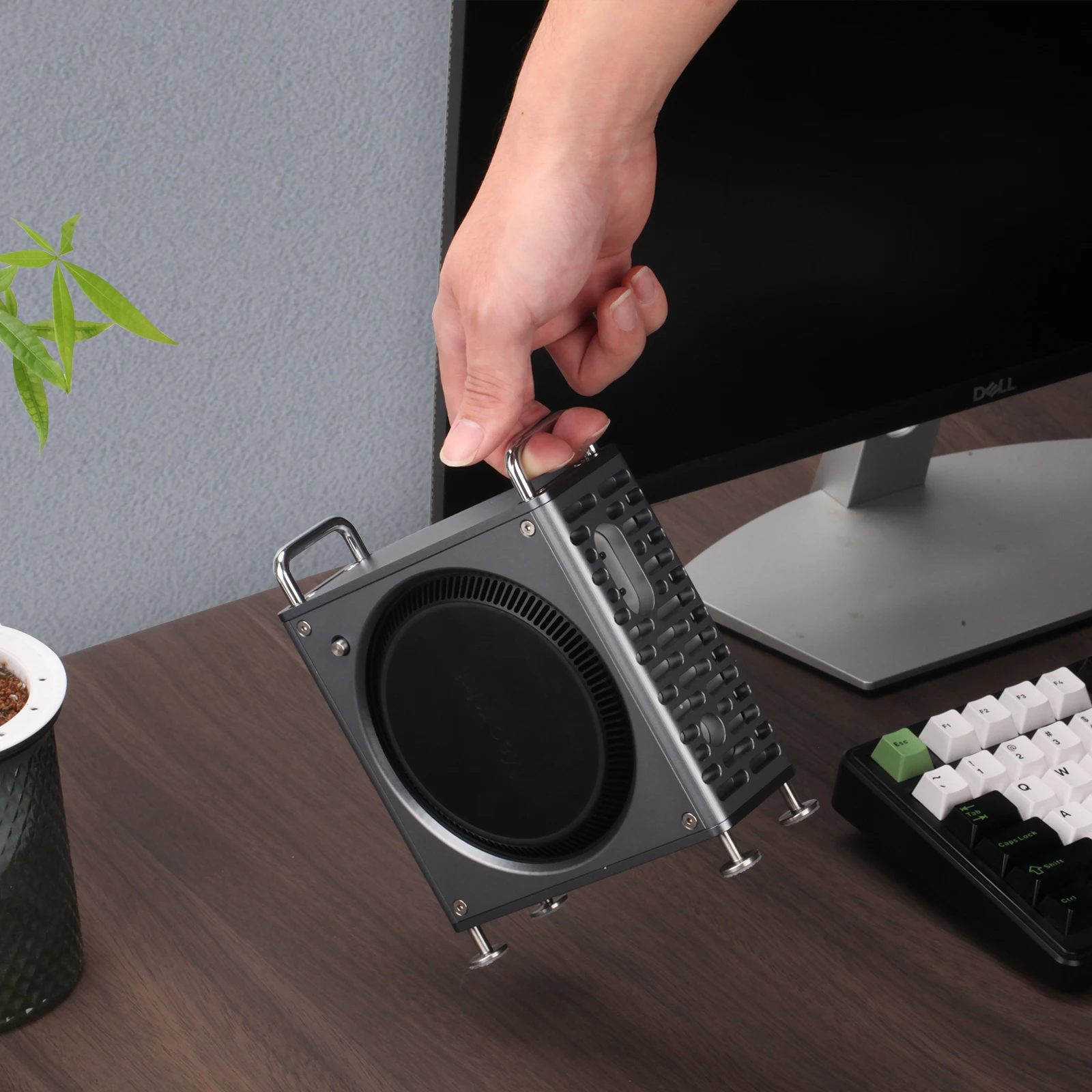 For 2024 Mac Mini M4 Aluminum Alloy Vertical Stand Computer Case Protective Cover Computer Accessories for Mac Mini M4/M4 Pro