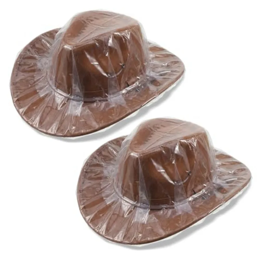 2 Pcs Cowboy Hat Rain Cover XXL Cowboy Hat Cover Accessories Hats and Caps, Plastic Waterproof Hats Protector for Men's Rain St