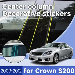 Car Center Pillar Decoration for Toyota Crown S200 Accessories Royal Saloon Athlete 2009 2010 2011 2012 Black Sticker Decal Tool