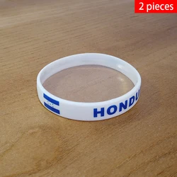 2pcs Honduras National Flag Wristbands Sports Silicone Bracelet Men Women Rubber Band Patriotic Commemorative Fashion Accessory