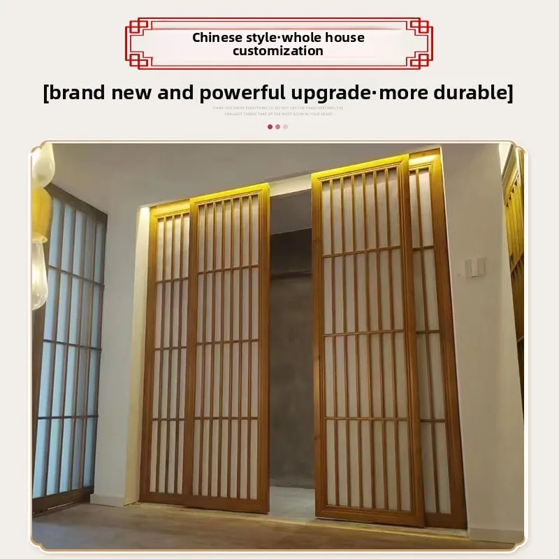 

Living Room Screen Partition Solid Wood Folding Screen New Chinese Style Entrance Divider Hollow Decor Panel