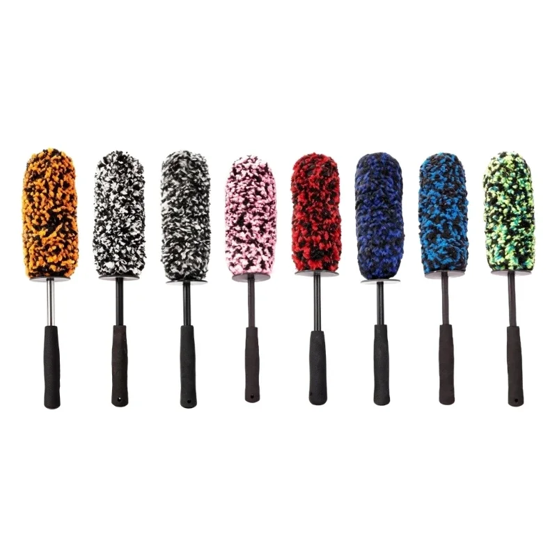 Car Wheel Detail Brush with Long Fiber Head for Inner Wheel Reach, Spoke Space Cleaning, and Regular Wash Uses
