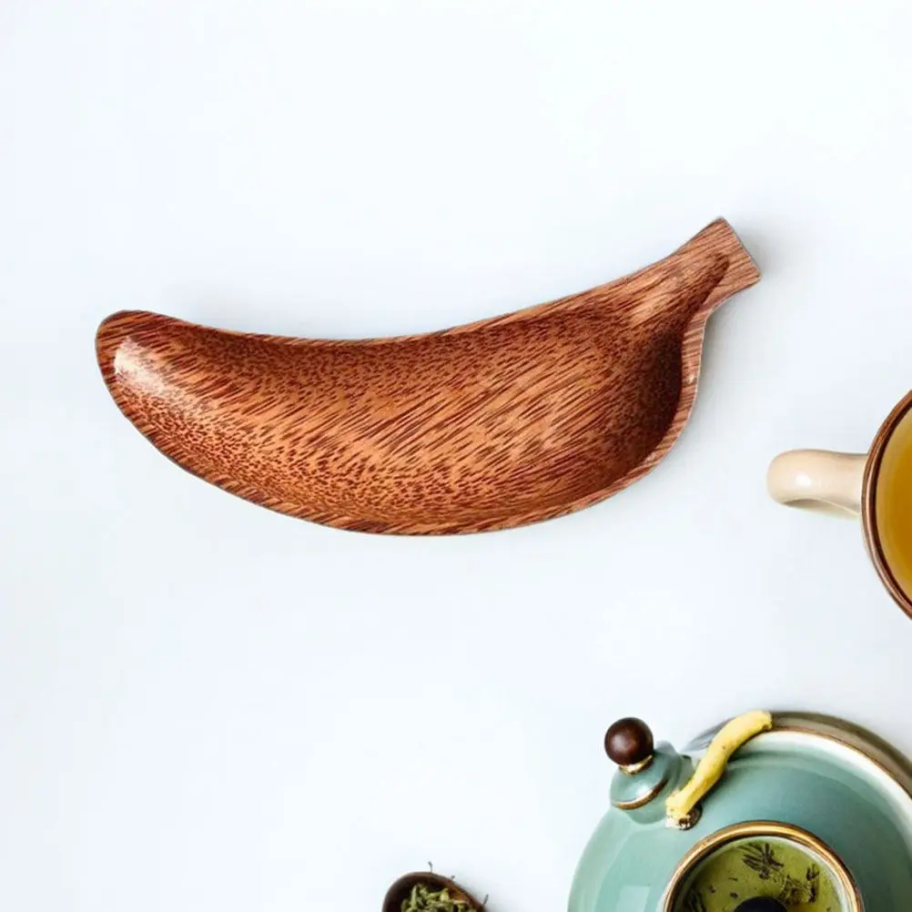 

Креативный деревянный поднос в форме банана, деревенская тарелка для фруктов, закусок, блюдо для завтрака, декор для стола, натуральное дерево с прожилками, для чая