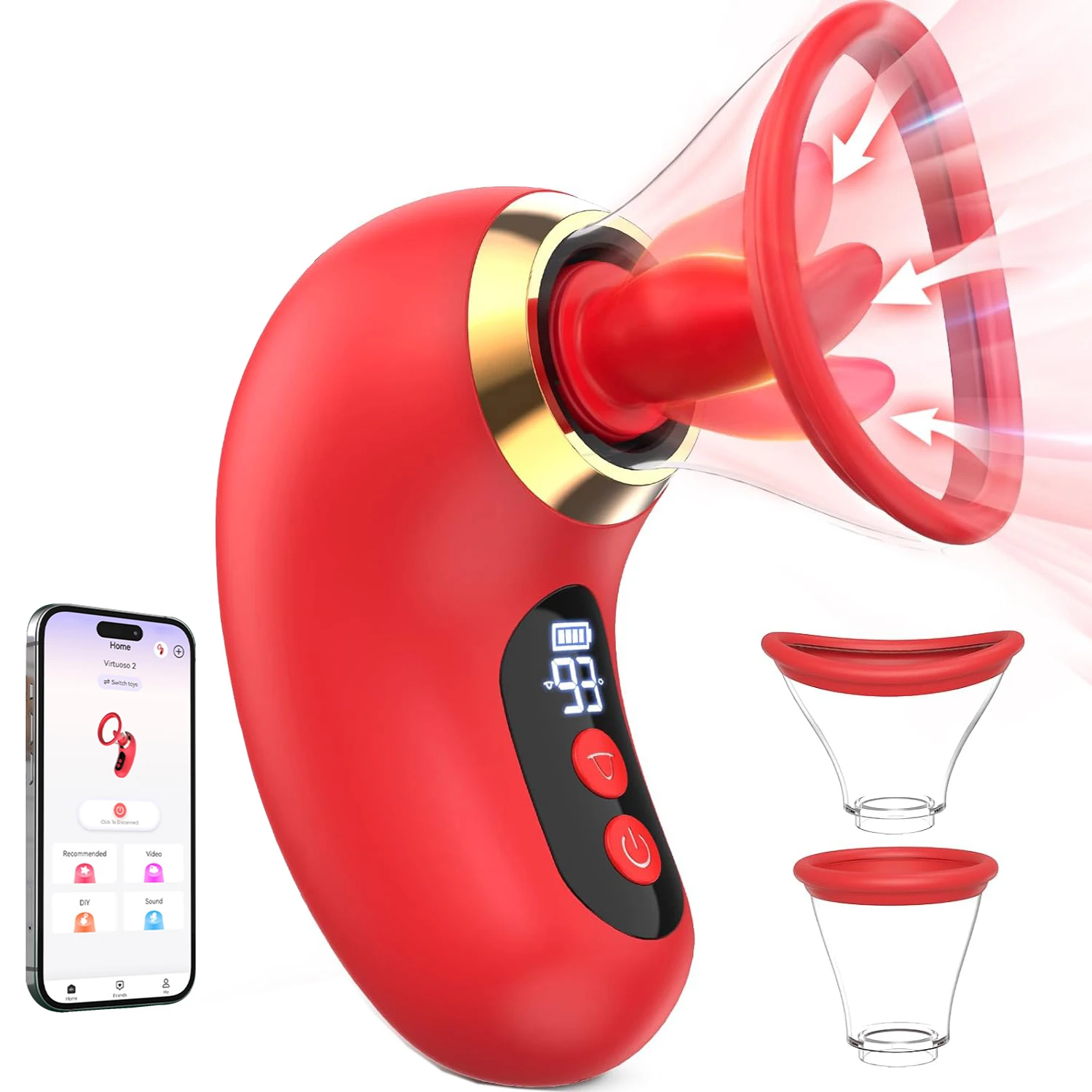 5IN1 Tongue Licking Vibrator with Sucking Vibrating APP Control Clitoris Sucker Nipple Massager Adult Sex Toys for Women Couple