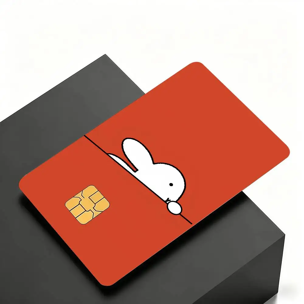 Niedliche M-Miffy Kreditkarten-Skin-Cover-Aufkleber 4 Stück Folien Bus-Pass Vorderseiten-Dekoration Bank-Debit-Karten Wasserdicht – Detail 9