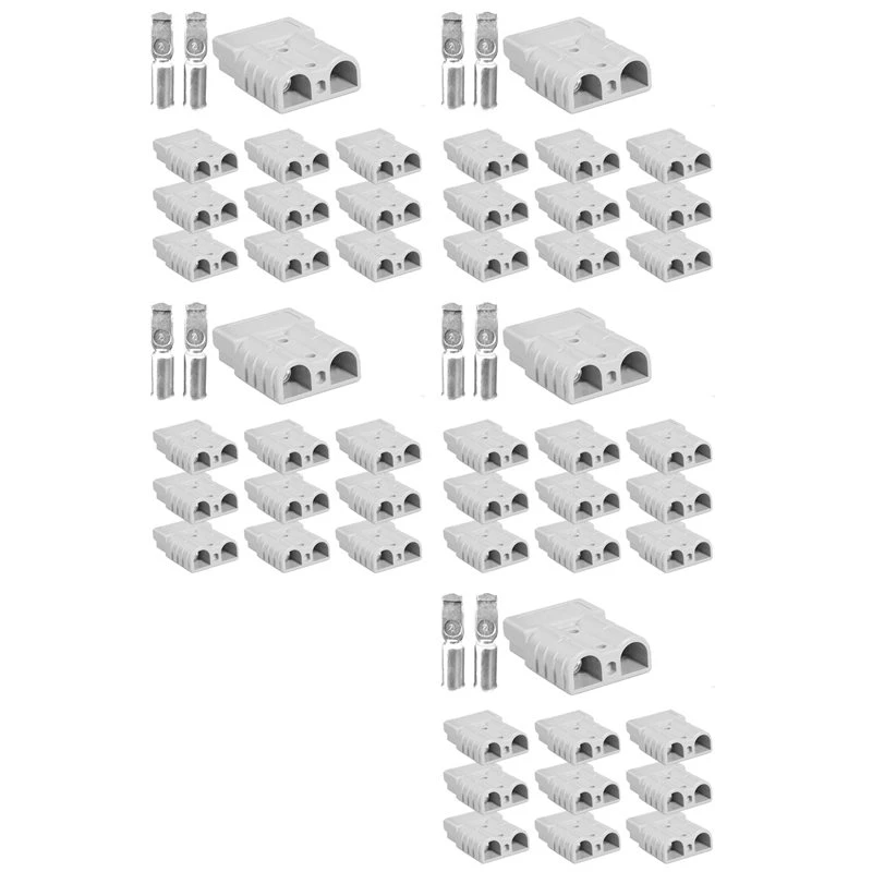 AT51 50Pcs For Style Plug Connectors DC Power Tool 50A 12-24V 6AWG Double Pole With Copper Contact Power Connectors