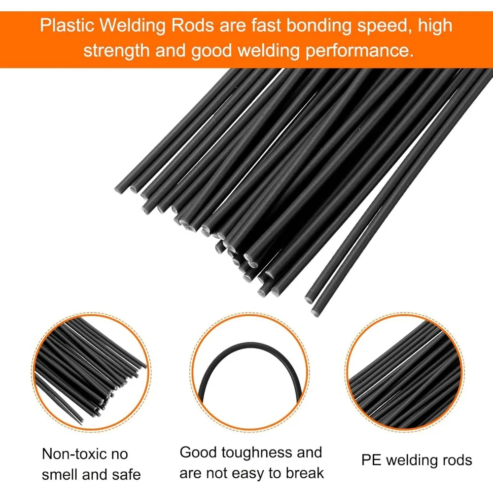 MECCANIXITY 30pcs 8 Inch Plastic Welding Rods PP Welding Strips Welder Rods for Plastic Welder, Car Bumper, Kayak Repair, Daily