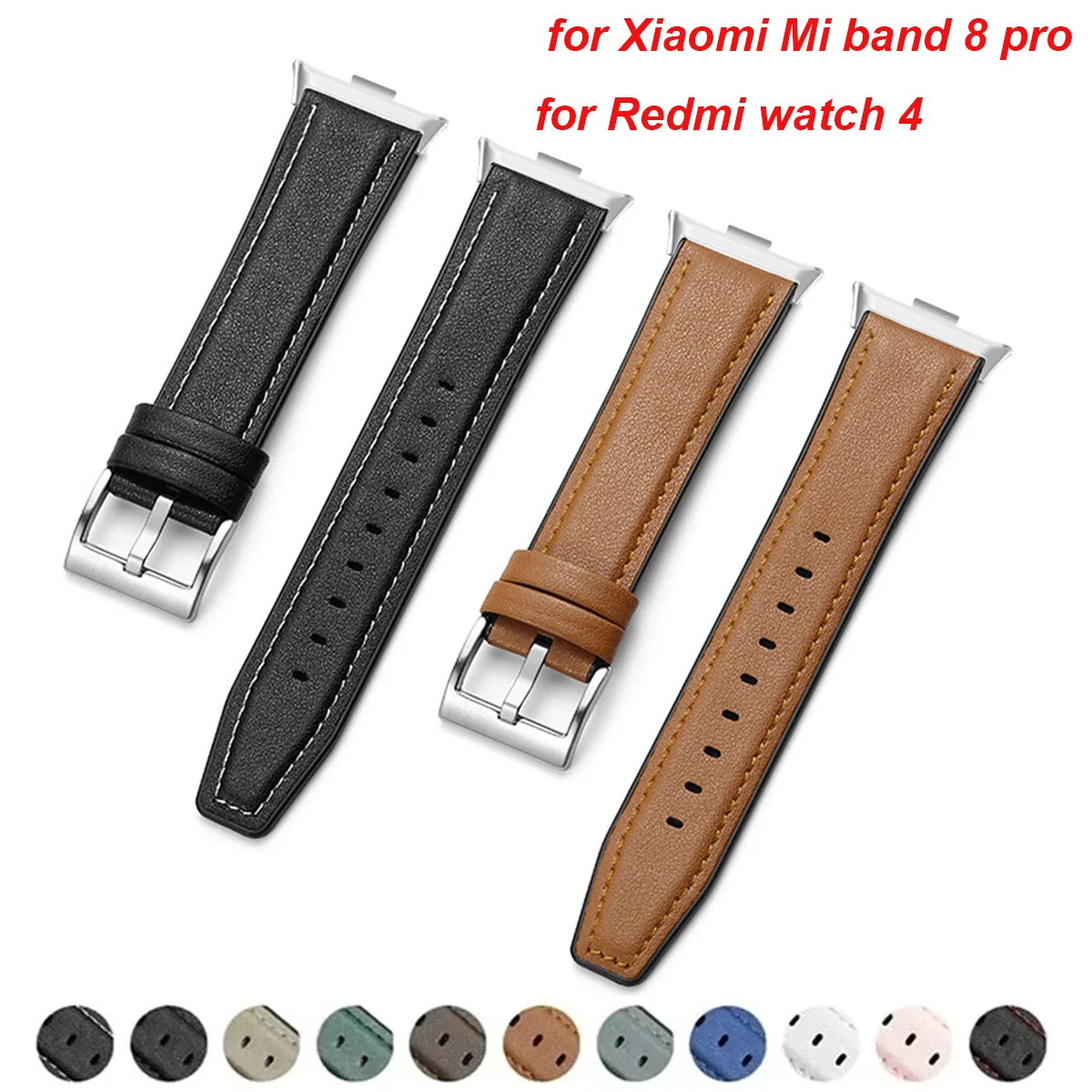 Band Leather Bracelet for Redmi watch 4 Wrist Strap for Xiaomi Mi band 8 pro watchband Smart watch Sports Strap Accessoeies