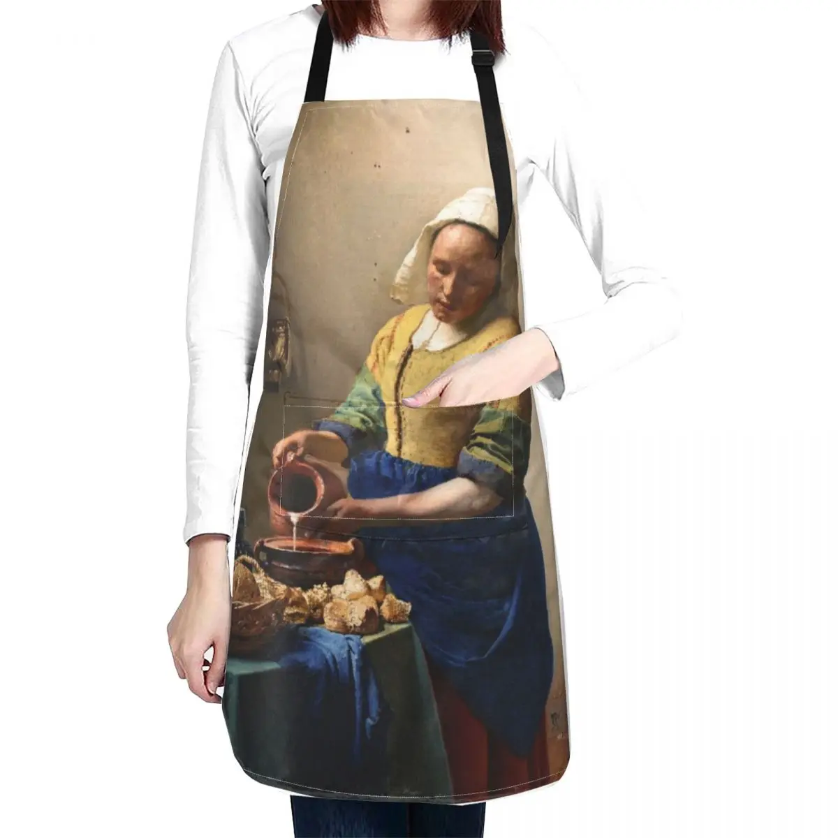 Johannes Vermeer The Milkmaid Apron christmas decoration chefs Trim Cloth Apron