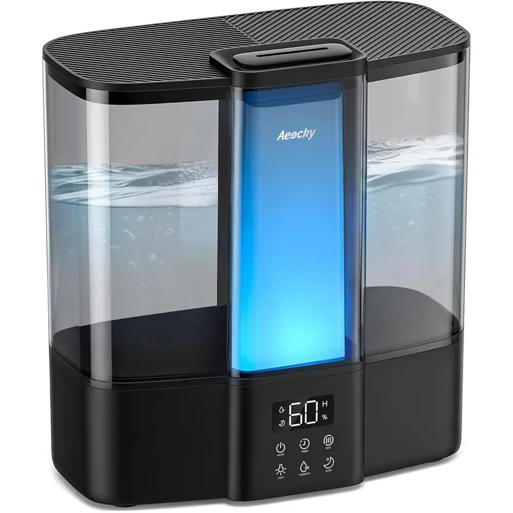 

Whisper-Quiet Ultra Humidifier for Bedroom, Nursery with Ambient Light, 4L Cool Mist Dispenser, Sleep and Auto Modes (Black)