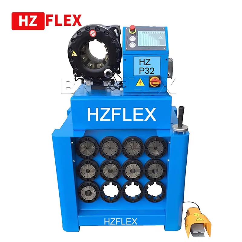 Made in China powerful P32 2.5 inch hydraulic hose press with dies holder and quick change tool and 13 sets of dies