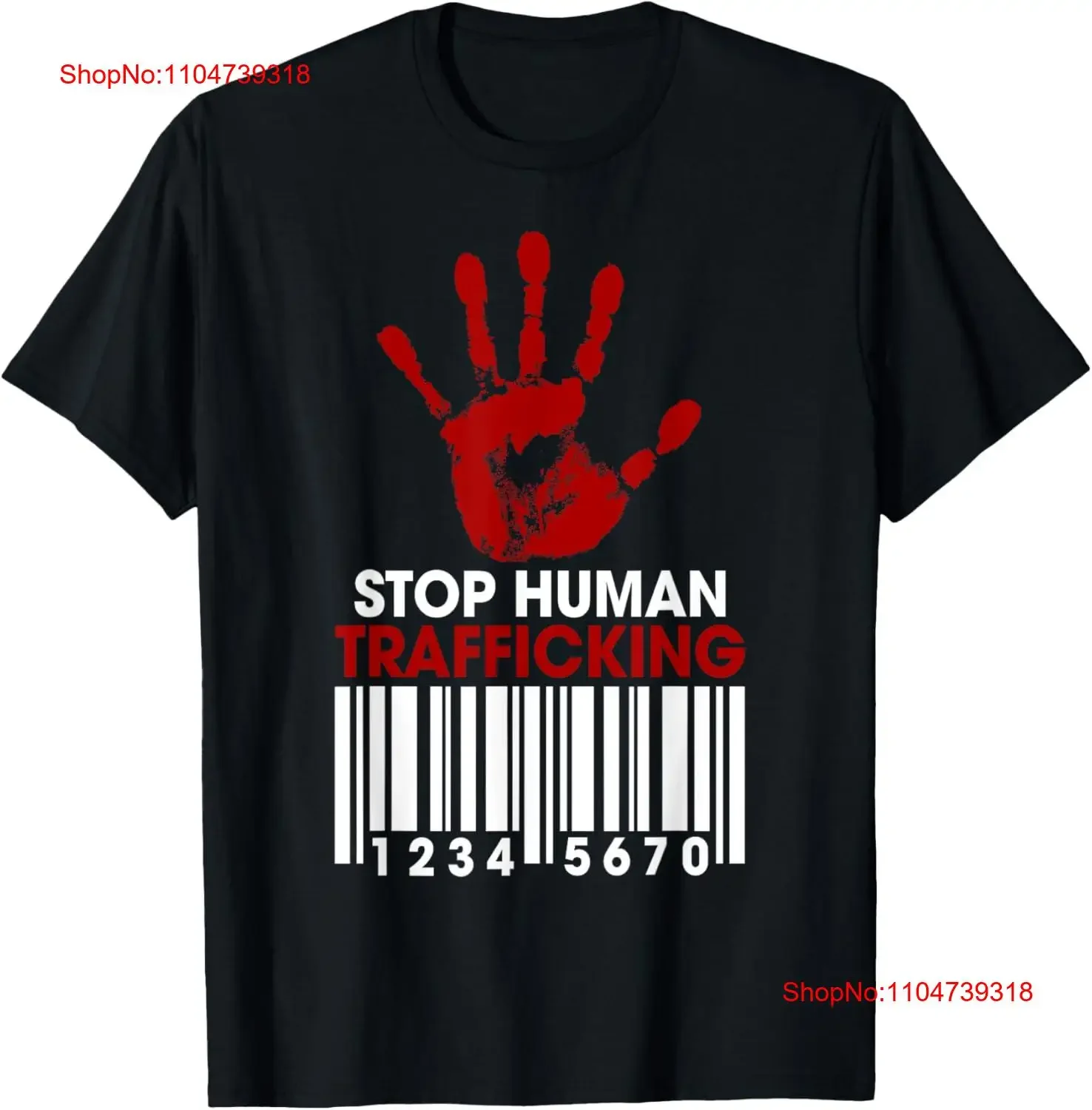 Arrêt d'esclavage moderne fin sensibilisation à la circulation humaine code à barres t-shirt vintage lavé confortable haut étiré pour un usage quotidien