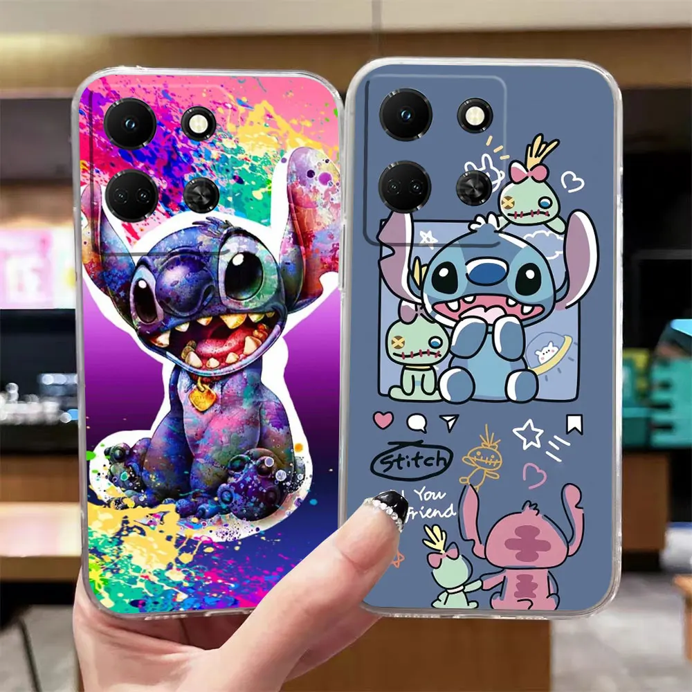 Case For Infinix TECNO POVA 2 3 POP SMART 4 5 6 7 8 NOTE 11 12 30 30I CAMON 19 20 VIP PRO Case Clear L-Lilo S-Stitch And A-Angel