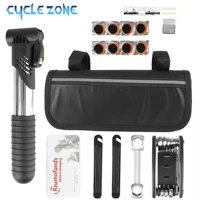 Kits de bolsa de herramientas de reparación de bicicletas, herramienta multifuncional para exteriores, bomba de bicicleta, juego de parches para neumáticos, llave hexagonal, parche para neumáticos de ciclismo