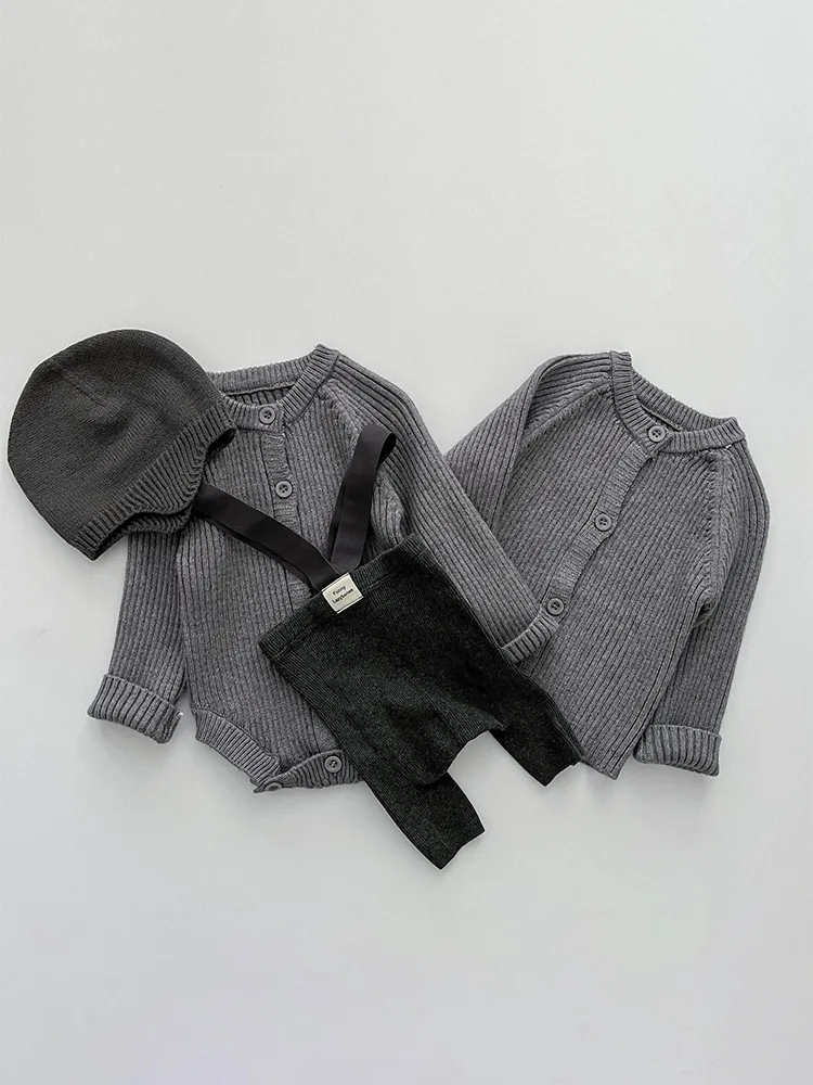 Spring Knit Baby's Sets Toddler Baby Rompers Pants Infant Baby Jumpsuit Toddler Girl Clothes Baby Girl Outfit Set Boys Set