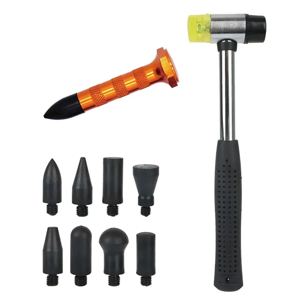 

Набор инструментов для удаления вмятин на автомобиле, 9/10 шт., молоток для ремонта вмятин, нержавеющие стальные штанги, лом, для удаления вмятин и повреждений от града, автомобильные аксессуары