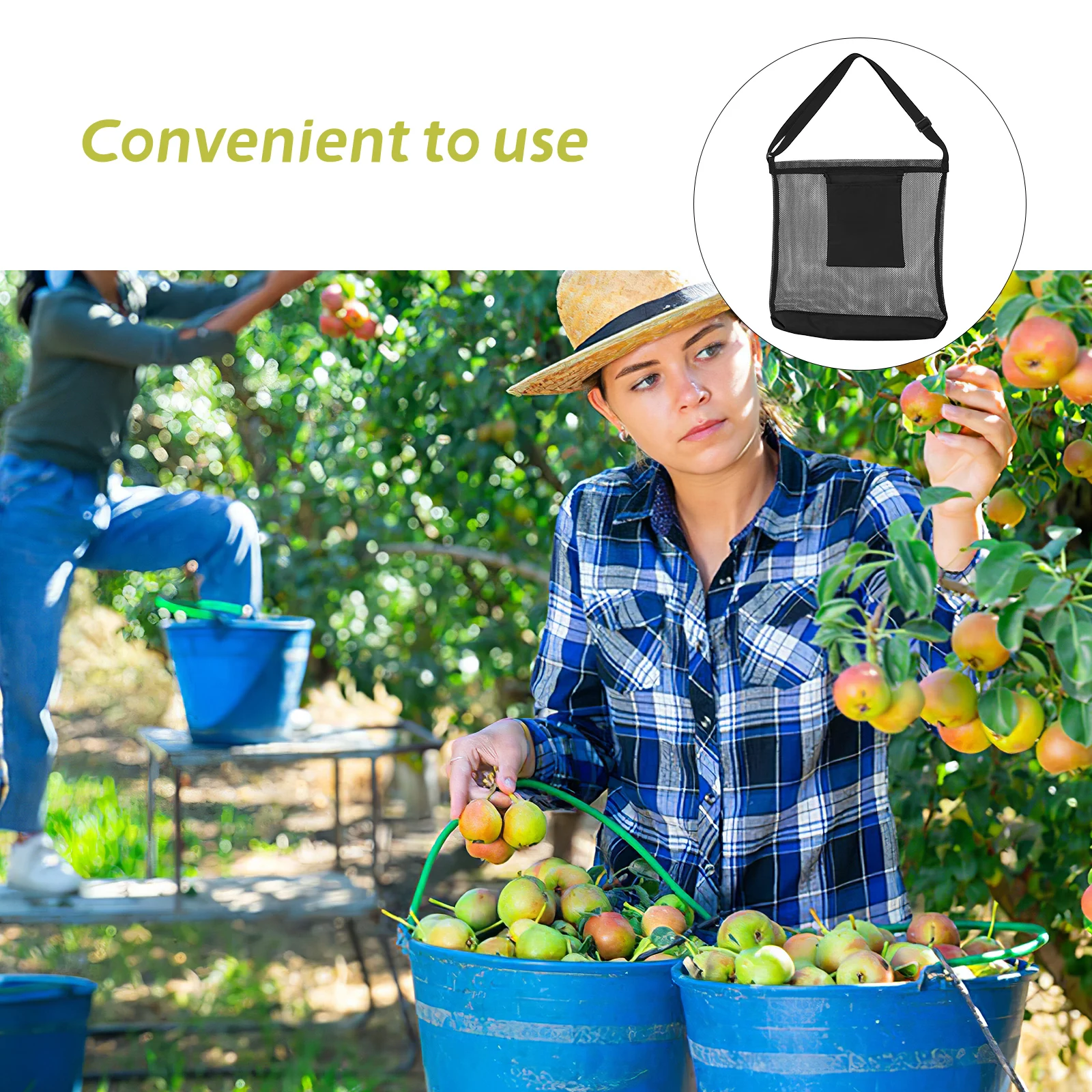 

Orchard Harvesting Bag Large Capacity Crossbody Cloth Garden Vegetable Foraging Pouch Mushroom Picking Storage Solution Outdoor