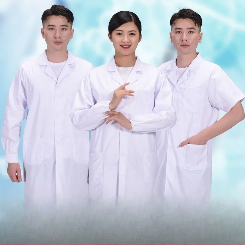 Long Sleeve White Lab Coats Multi-Purpose Workwear for Doctors Labs Food Factories Beauty Salons Hospitals Pharmacies