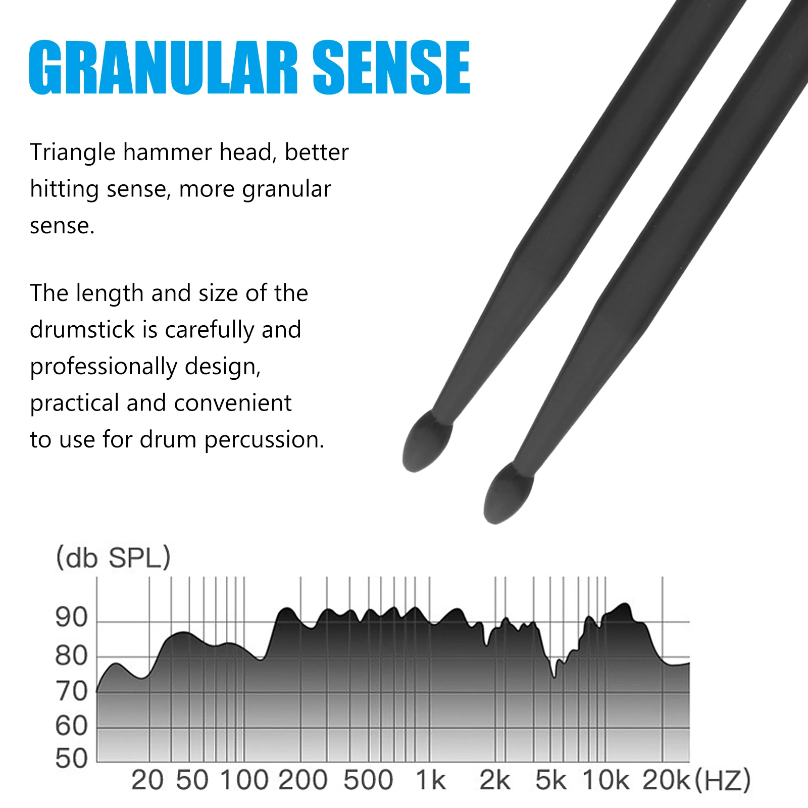 

1Pair Drumming Sticks Exquisite Craftsmanship Durable and Sturdy Practical for Various Drums Including Electronic and