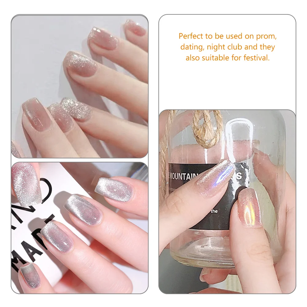 

24 Pcs Stick on Toenails Phototherapy Patches Decoration Fake for False Short