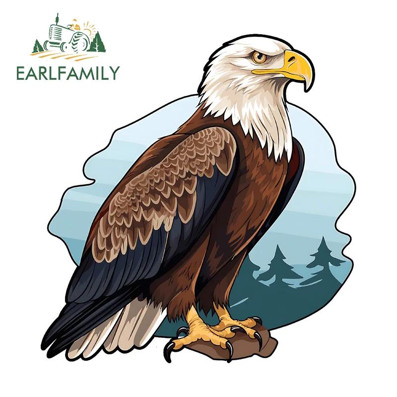 EARLFAMILY-pegatinas creativas con personalidad de águila calva, calcomanía de deriva de carreras con personalidad, protector solar de vinilo, carrocería de coche DIY