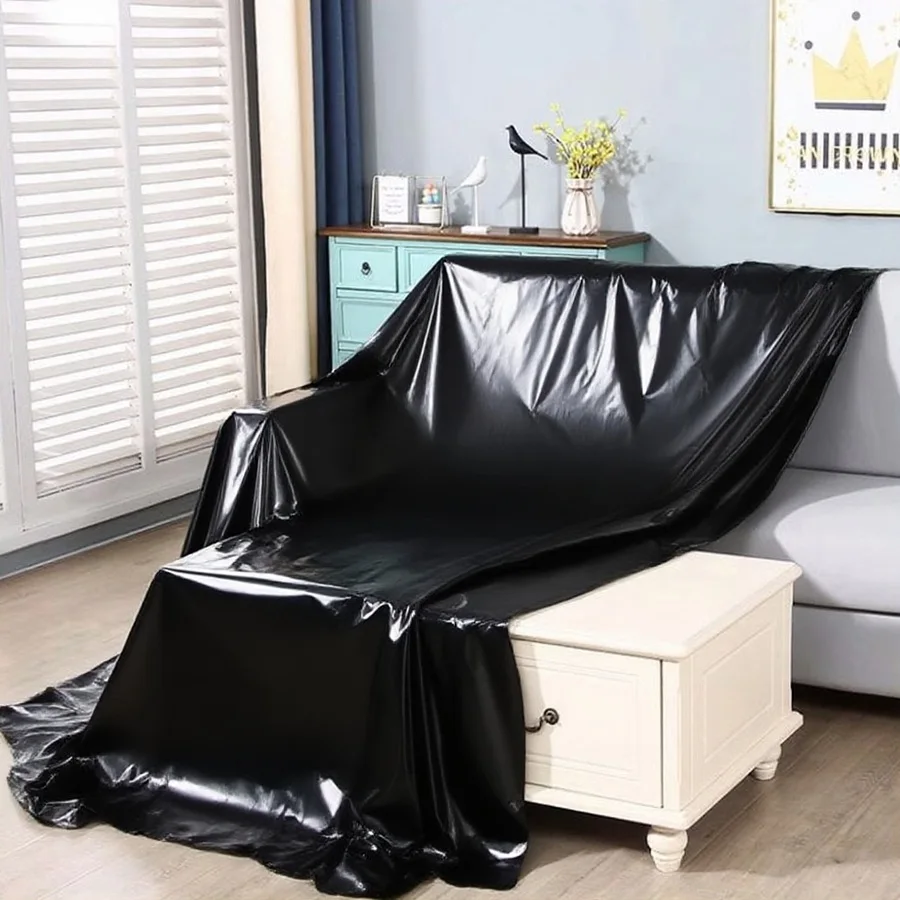Household Sofa Furniture Cover PVC Cloth Plastic Cover Moisture-proof Dustproof Waterproof Rainproof Flat Sheet Portable Cover