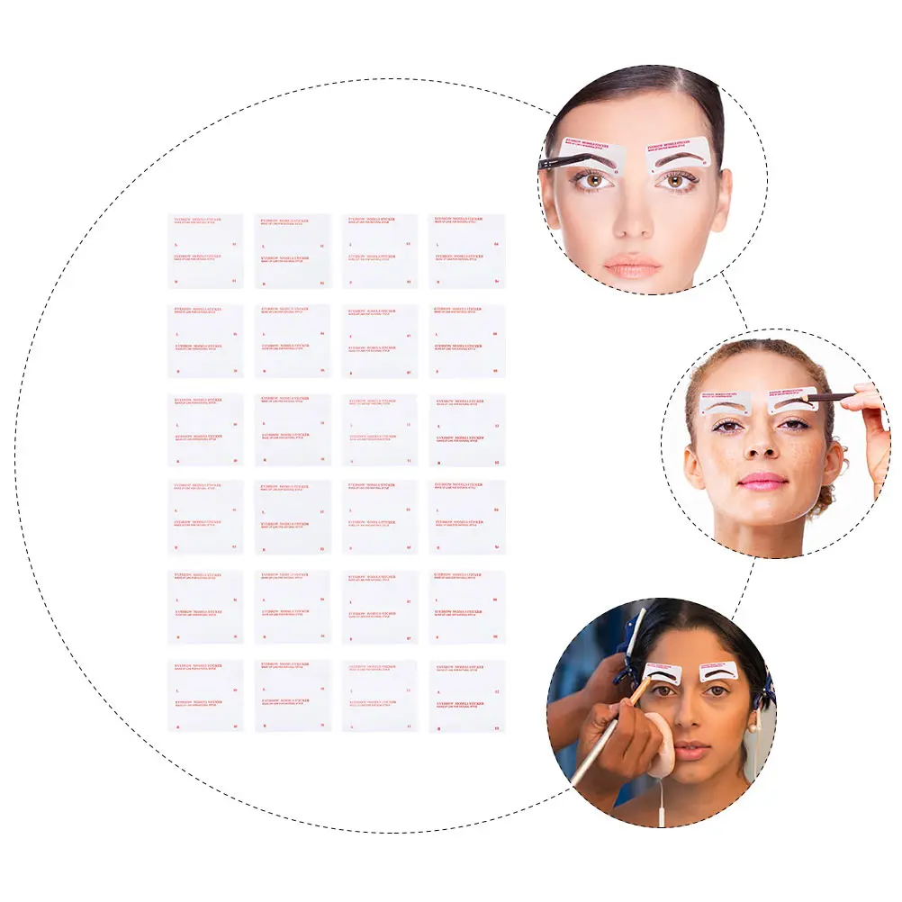 96pcs Wenkbrauw Make-up Stencil Kits Vrouwen Vormgeven Kaarten Wegwerp Template Tool Herbruikbare Wenkbrauwstencils Beginner Schoonheid Geschenken
