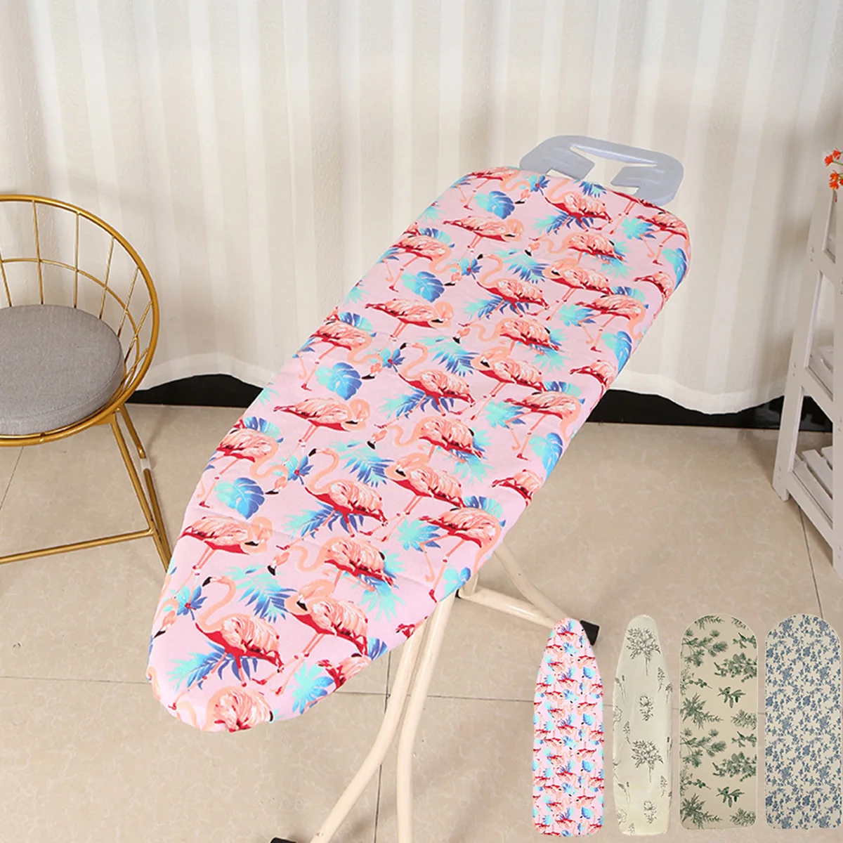 Ironing Board Cover Ironing Board Pad Replacement Heat Resistant Small Ironing Board Cover Durable Elegant Printed Pink Flamingo