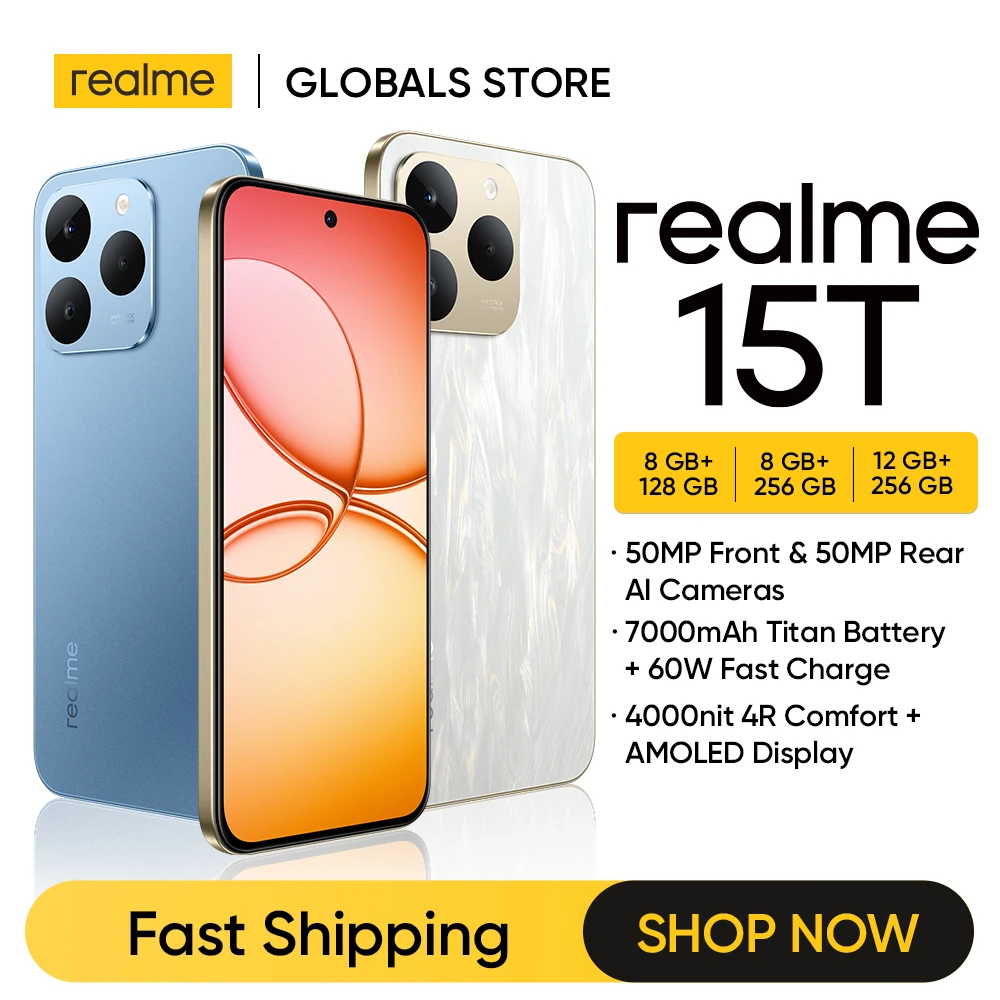 realme 15T 5G Smartphone NFC Dimensity 6400 Max Chipset Dual 50MP Cameras 6.57