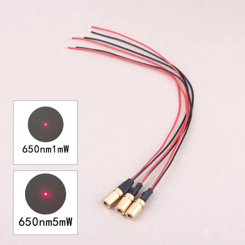 1/3Pcs 4mm Adjustable Focal Length Red Laser Head Point Locator Low Power 1MW/5MW Red Laser Module 650nm Diameter