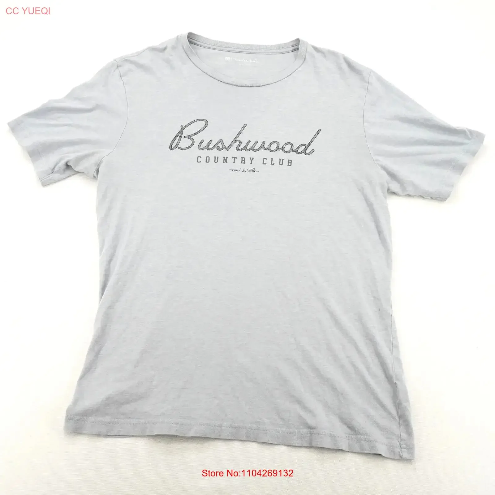Camiseta azul TravisMathew Bushwood Country Club para hombre, talla L, vintage, lavada, transpirable, cómoda, a la moda, elástica, versátil