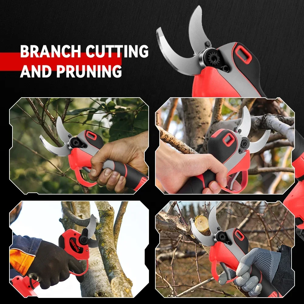 YyhcONEVAN 2 Gears Brushless Electric Pruning Shear 50MM Rechargeable Cordless Tree Branch Pruner Garden Tool For Makita Battery