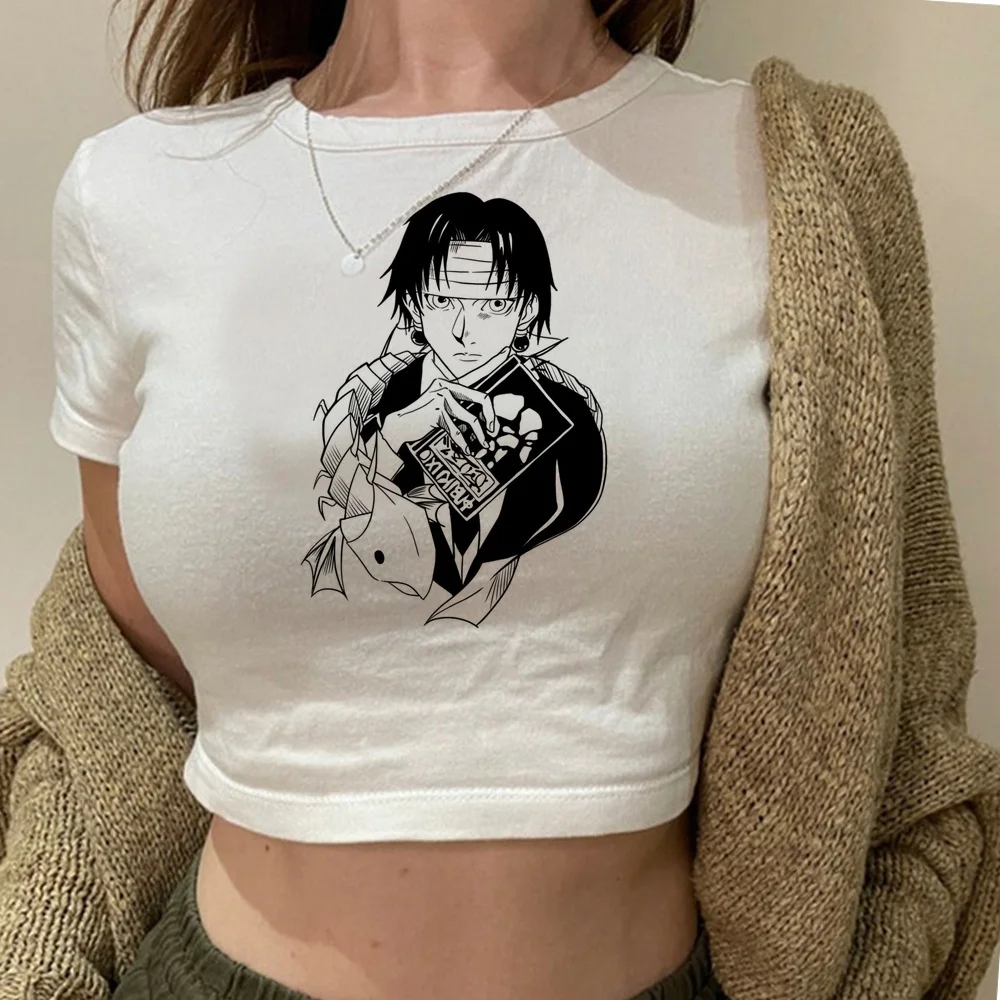 Hunter x Hunter cropped top women grunge gyaru emo graphic y2k t-shirt cute jojifuku japan streetwear emo