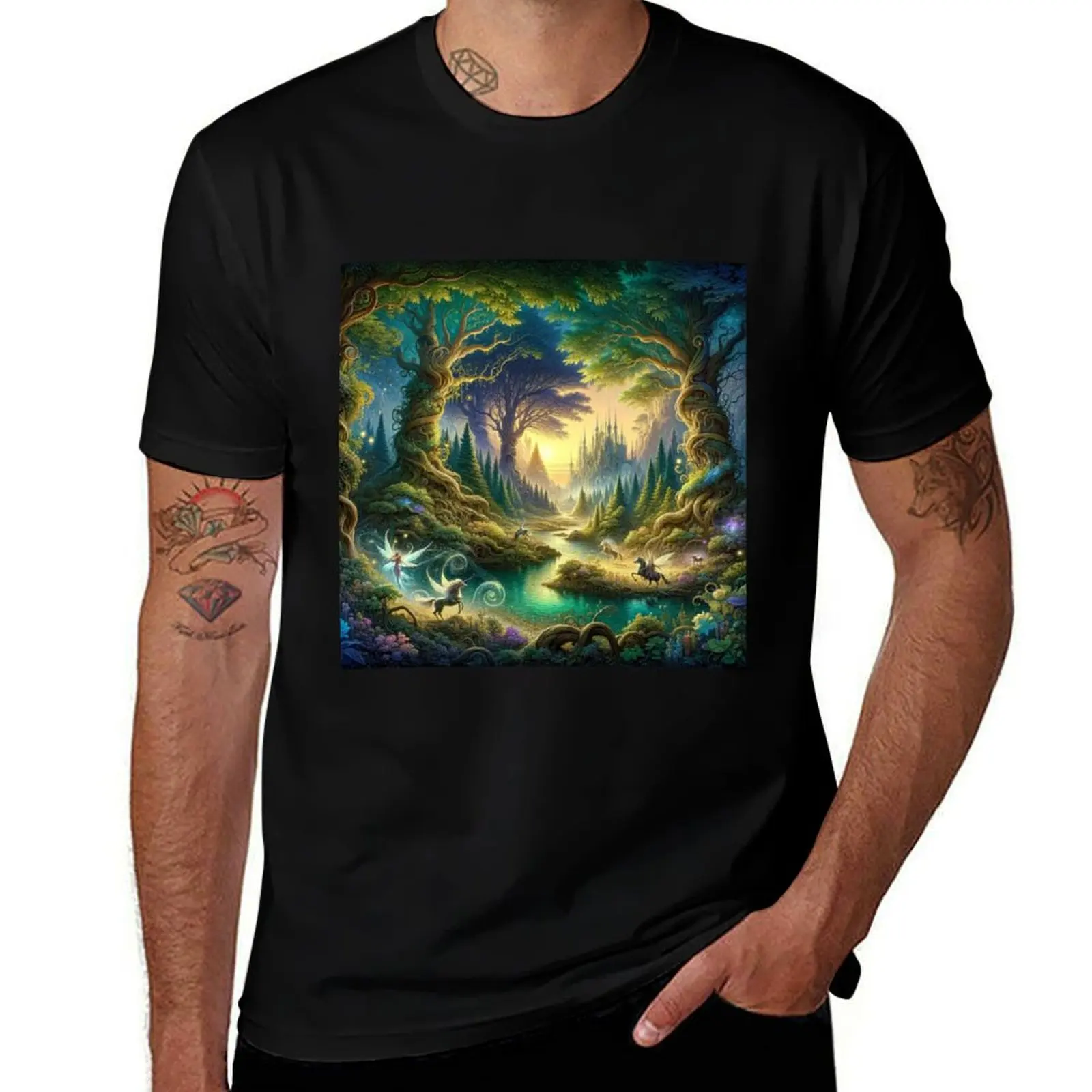 

The Enchanted Fairy Forest T-Shirt t shirts with prints g man t shirts for men t shirt man luxury T-shirt