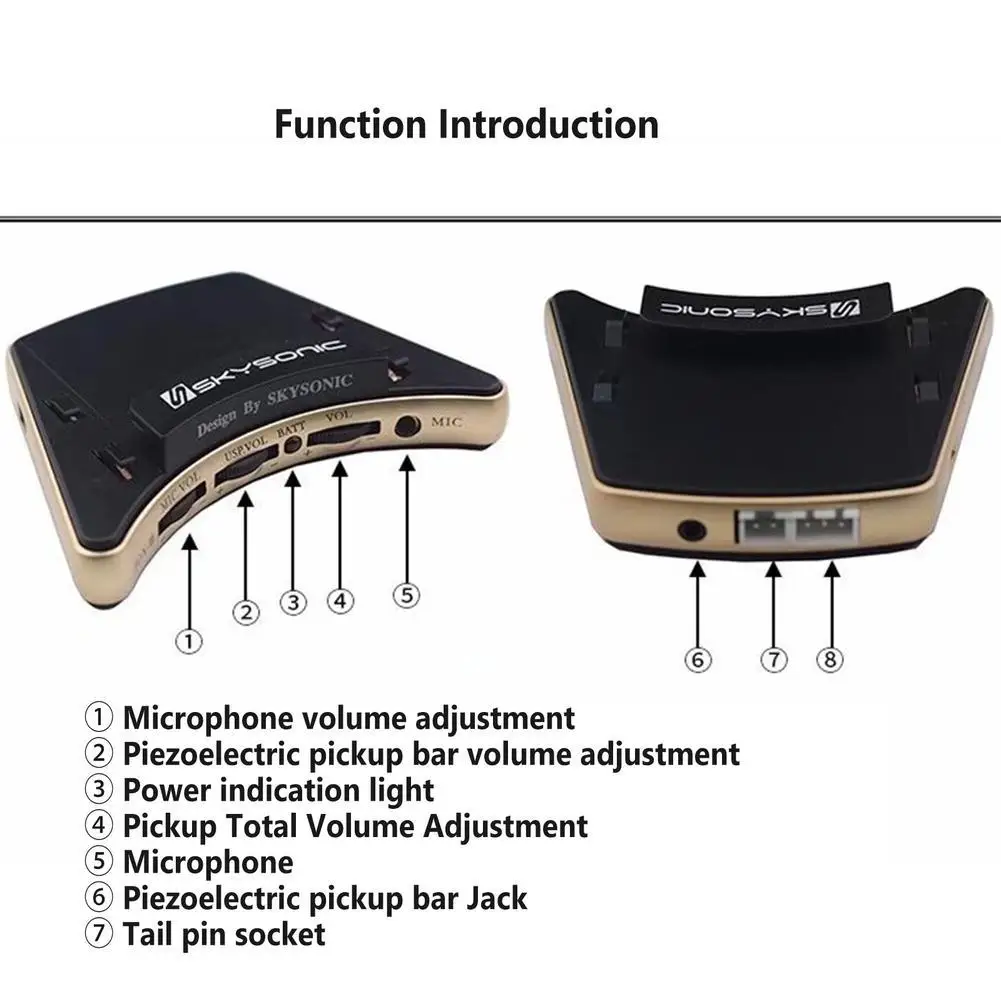 Skysonic Joy-2 Acoustic Guitar Pickup Dual Pickup Modes Soundhole Pickup Musical Instrument Accessories