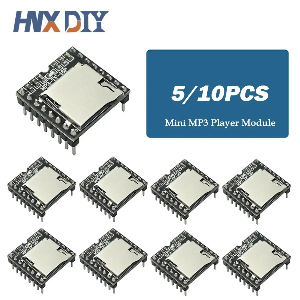 5/10pcs Mini MP3 Player Module Board MP3 Audio Voice Decode Board For Arduino Supporting TF Card U-Disk IO/Serial Port/AD Player