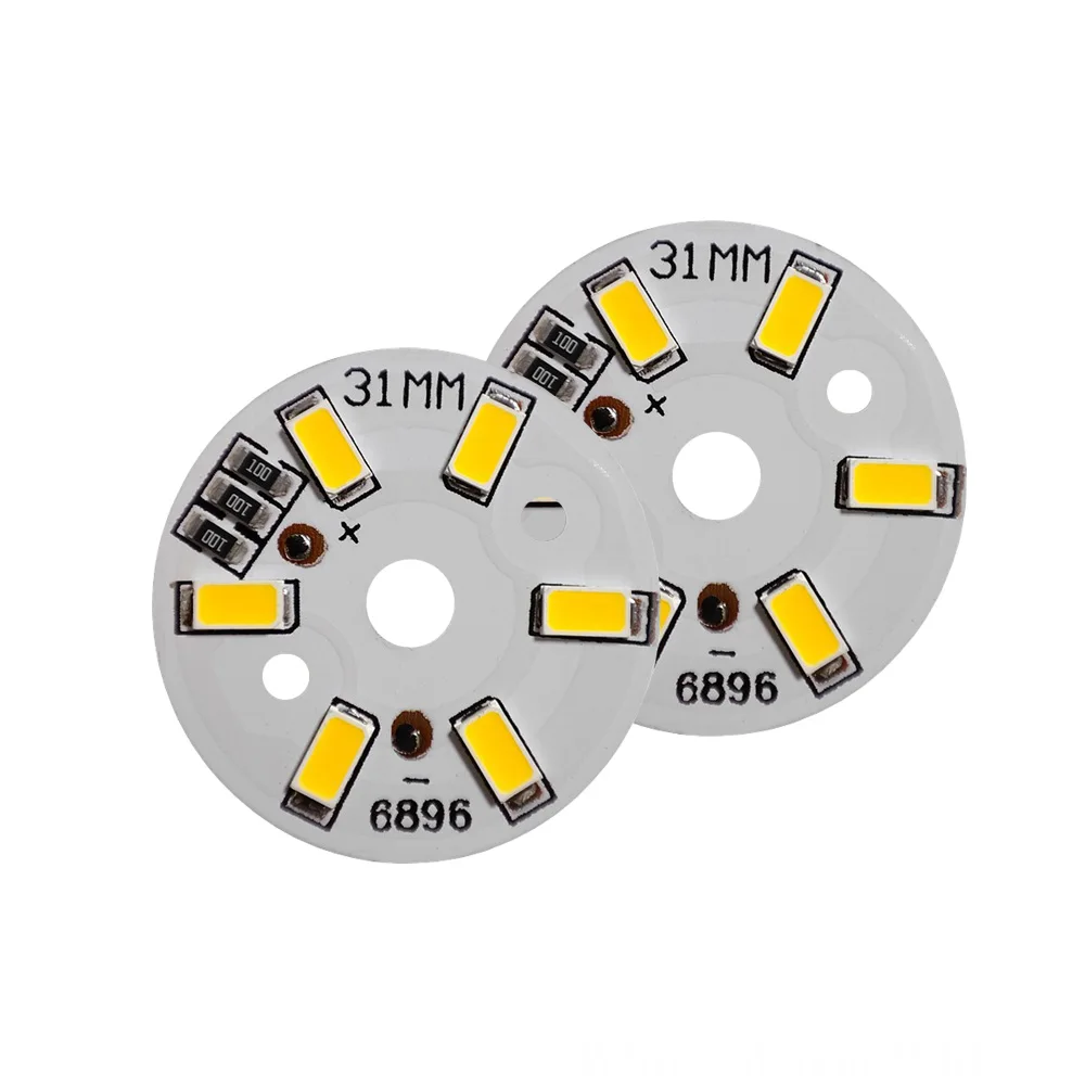 高輝度 LED SMD5730 DC3-5V カラーランプビーズランプボード電球円形変換光源直径 31MM 白色光ウォームライト