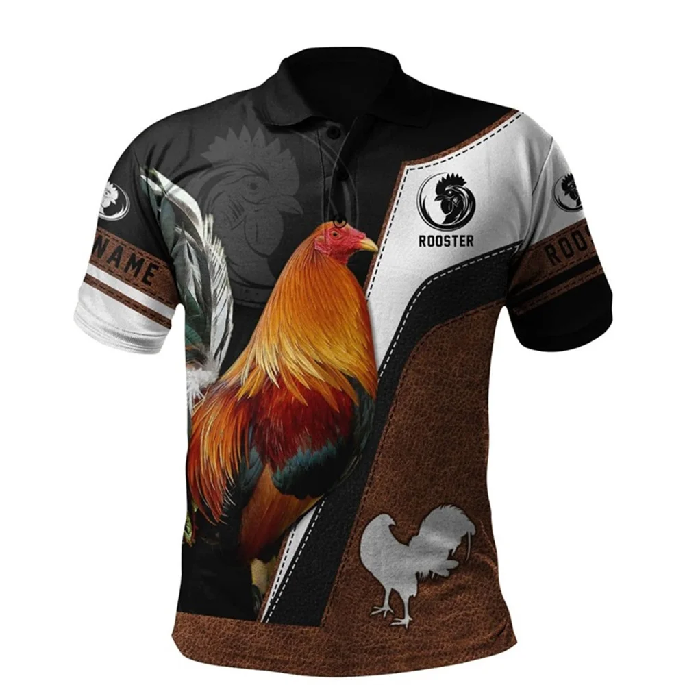 Men's Clothing 3d Printed Personalized Cowboy Polo T Shirt for Men And Women Summer Short Sleeve Rooster Tee Shirts Masculina