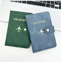 Fundas para pasaporte con cerrojo de cuero Unisex, funda para pasaporte de viaje, tarjetero de identificación, tarjetero, accesorios de viaje