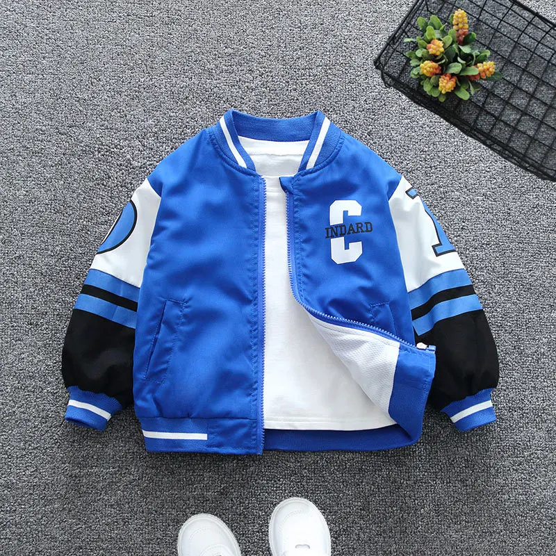 Spring Autumn Letter Boys Jacket Teenager Fashion Children Windbreaker Coat Zipper Boys Outerwear For 2-12 Years Kids Clothes