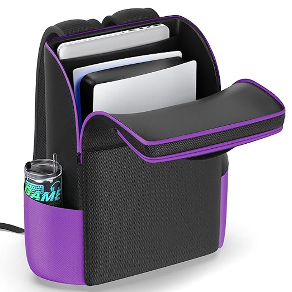 Multi Functional Backpack Suitable for PS5/Slim/Pro Host, Fully Protected PS5 Suitcase Travel Bag