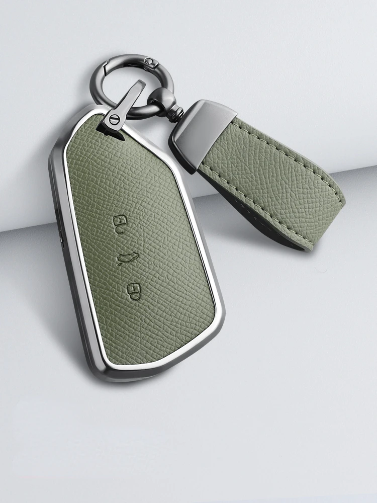 Suitable For Volkswagen Golf Teramont Talagon Tavendor ID3   Aluminum Alloy  + Leather Car Remote Key Case Cover