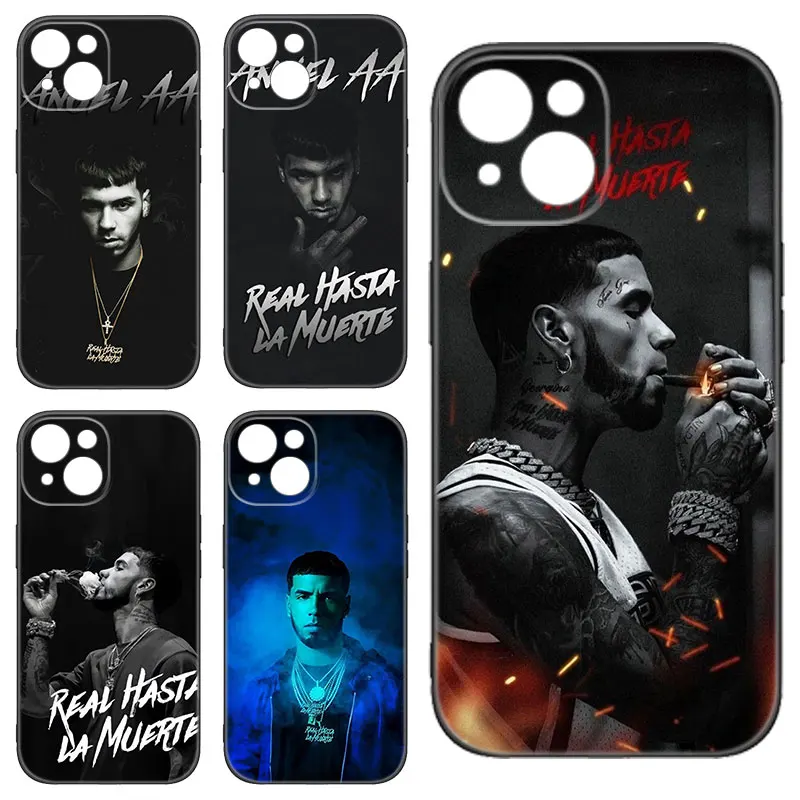 Hot Anuel AA Rapper Black Silicone Phone Case For Apple iPhone 12 13 Mini 11 14 15 Pro Max 7 8 Plus X XR XS SE 2020 2022