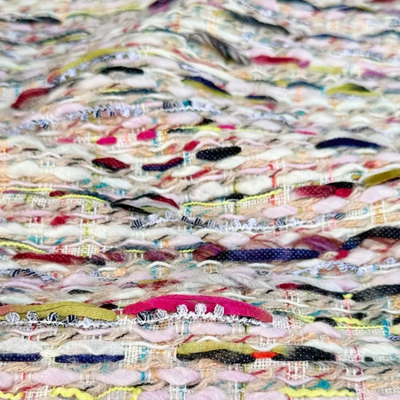 

Colorful Coarse Woolen Woven Fabric Thick Outerwea Skirt Handmade Diy Sewing Fashion Clothing Designer Cloth Material