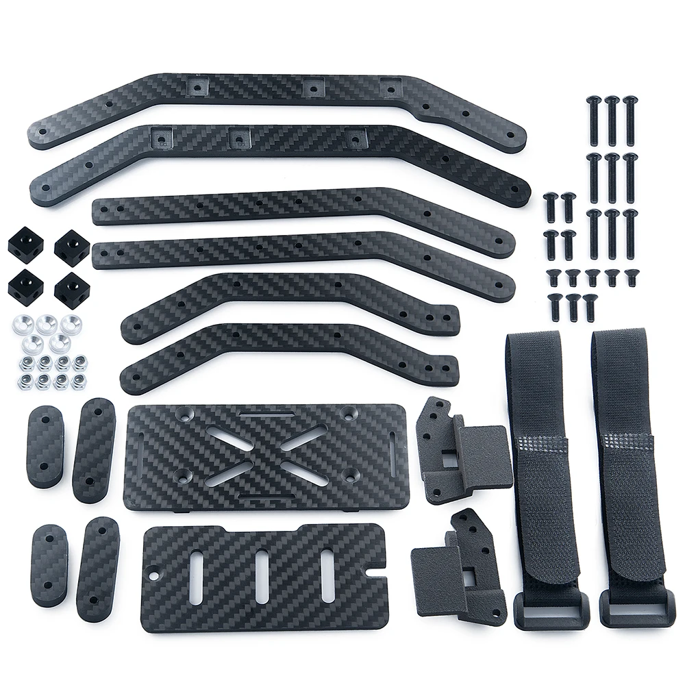 YEAHRUN Kit di binari del telaio del telaio in fibra di carbonio per TRX-4 TRX4 1/10 RC Crawler Car Truck Model Upgrade Parts accessori