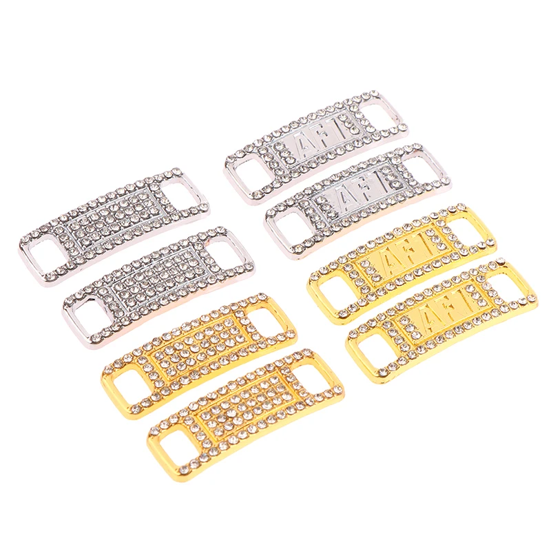 2pcs/pair Diamond Shoe Charms Fashion Laces Buckle Quality Metal Shoelaces Decorations Buckles Shoes Accessories