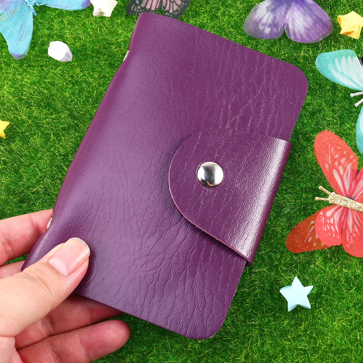 Etui na płytki do stemplowania, organizer na kwadratowe i prostokątne płytki, fioletowa torba na płytki do zdobienia paznokci.