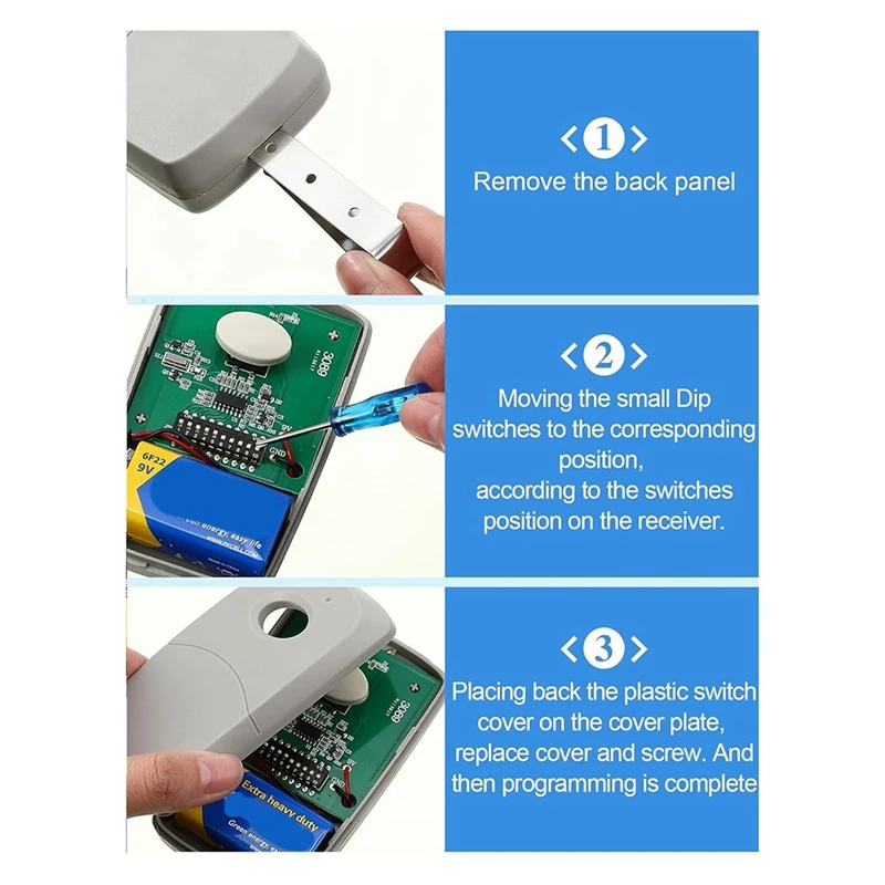 

2 Pack Garage Door Remote Replacement, 300Mhz Gate Door Opener Remote Transmitter For Linear Multicode 3089, 3060, 3070