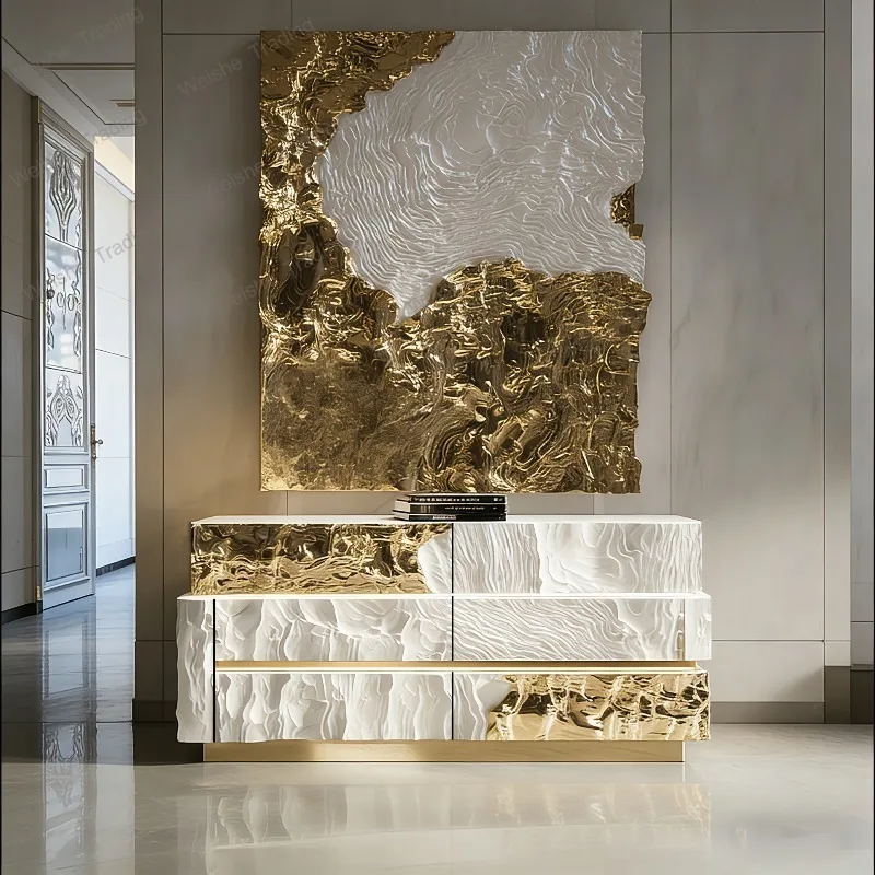 

Bucket cabinet Modern light luxury decorative cabinet High luxury villa large flat dining side cabinet